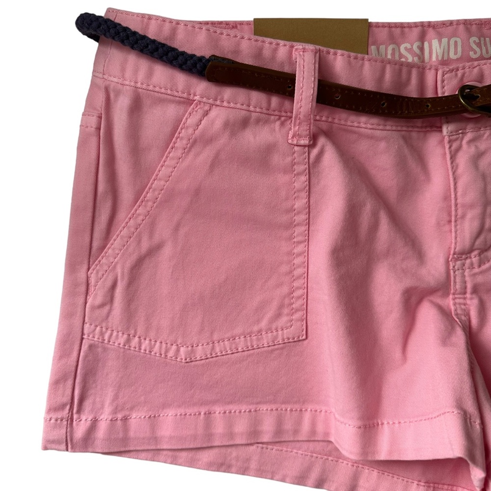 Mossimo Supply Co. Y2K Low Rise Belted Rosato Pink Shorts Junior’s Size 9 - Picture 6 of 9